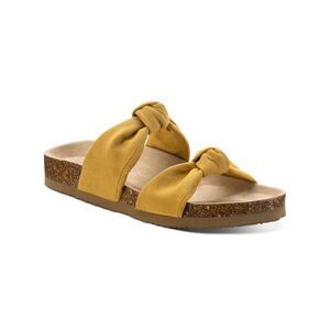 SUN STONE Womens Yellow Straps Astrid Platform Slip On Slide Sandals Shoes 9.5 M